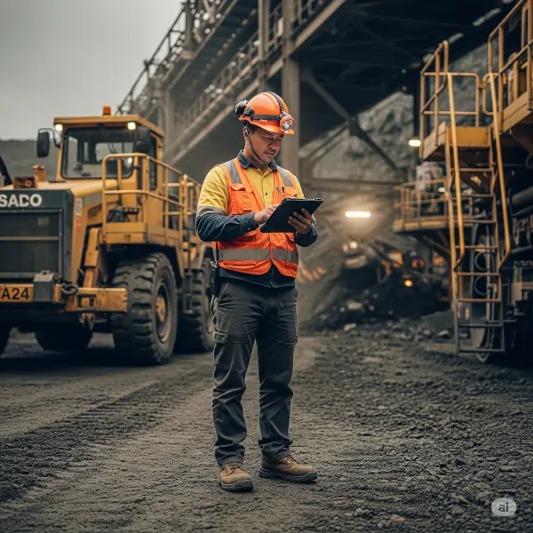 minero en faena con las certificaciones para estaciones de emergencia química